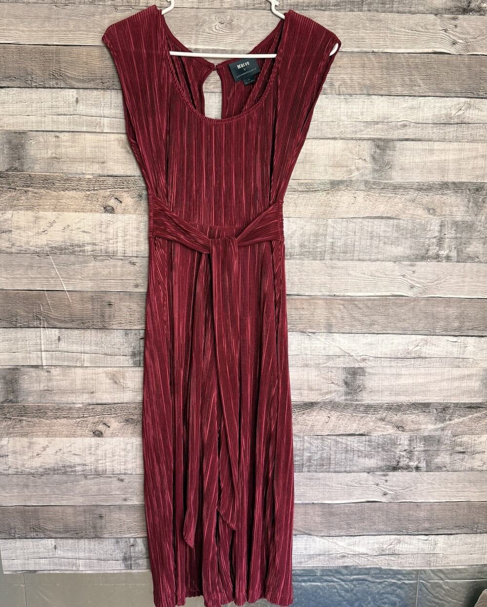 Anthropologie Maeve Sonata Wide Leg Pleated Cropped Jumpsuit sz 00P Fushia